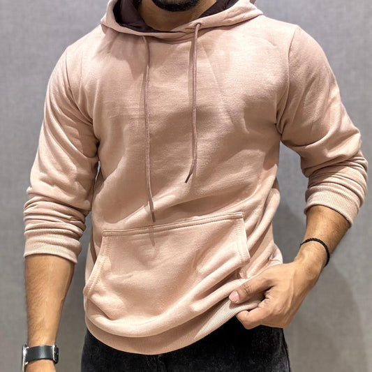 Solid Full Sleeve Hoodie Light Peach