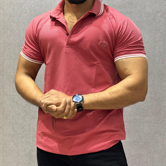 Solid Polo T-shirt Pink