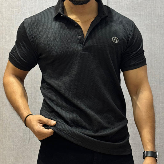 Solid Polo T-shirt Black