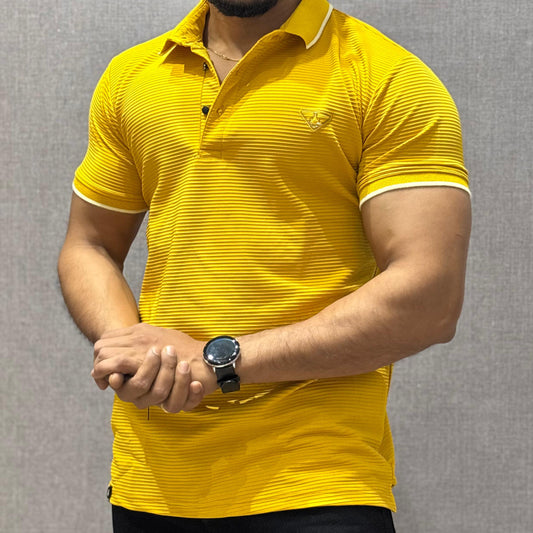 Solid Polo T-shirt Yellow