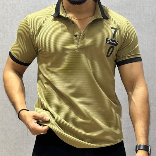 Solid Polo T-Shirt Light Mehndi