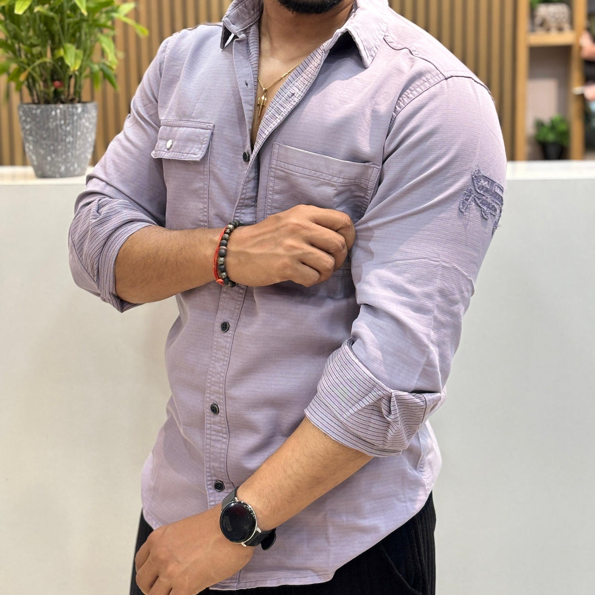 RFD Embroidered Shirt – Dusty Lavender