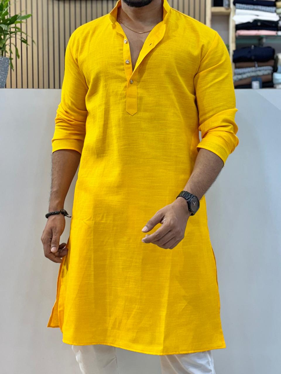 Spicy Cotton Kurta Yellow