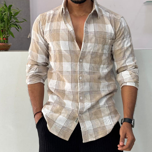 Cotton Jute Check Shirt