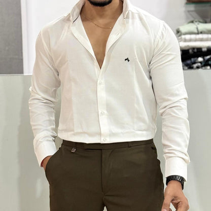 Self Design Party Wear Cord Shirt