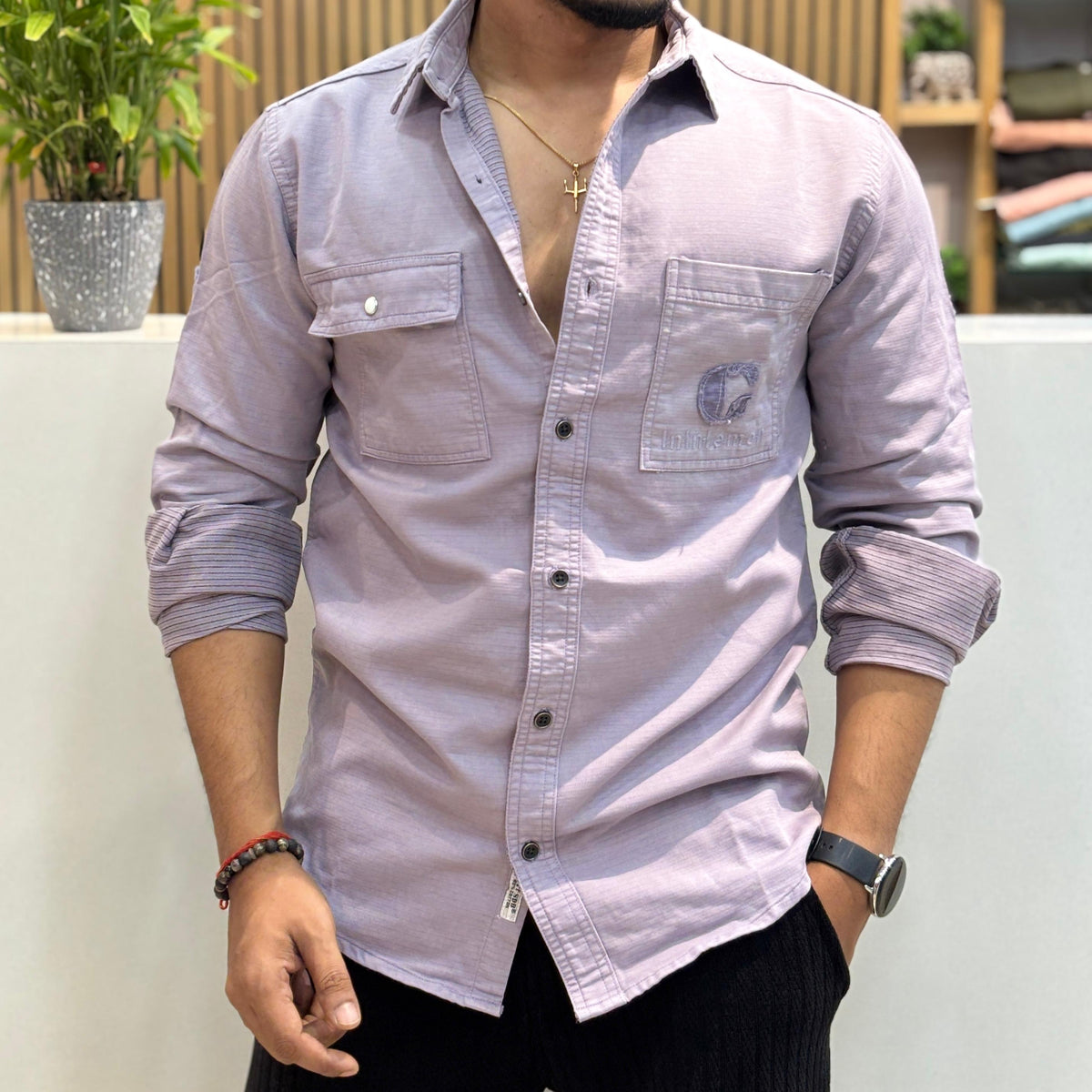 RFD Embroidered Shirt – Dusty Lavender