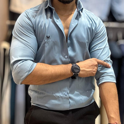 Aqua Sky Satin Shirt
