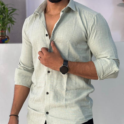 Linen Blend Light Pista Shirt