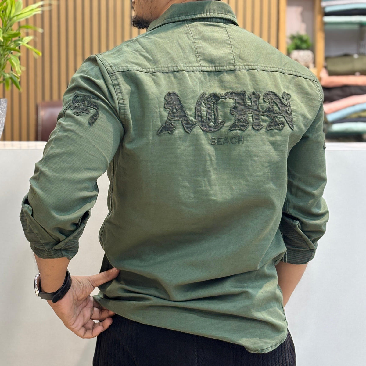 RFD Embroidered Shirt – Olive Green