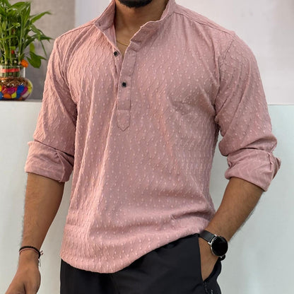 IMP Pink Texture Short Kurta