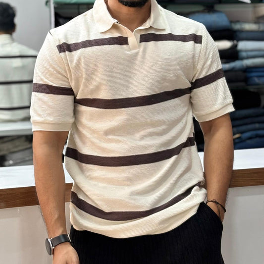 Polo Brown Striped T-shirt
