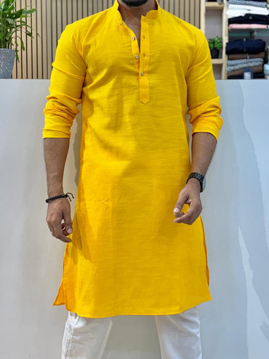 Spicy Cotton Kurta Yellow