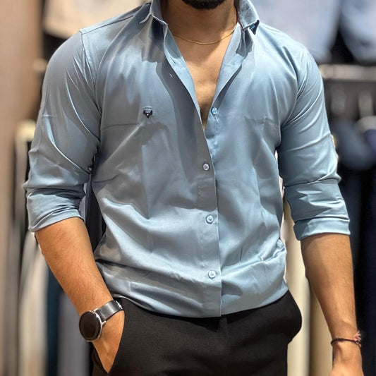 Aqua Sky Satin Shirt