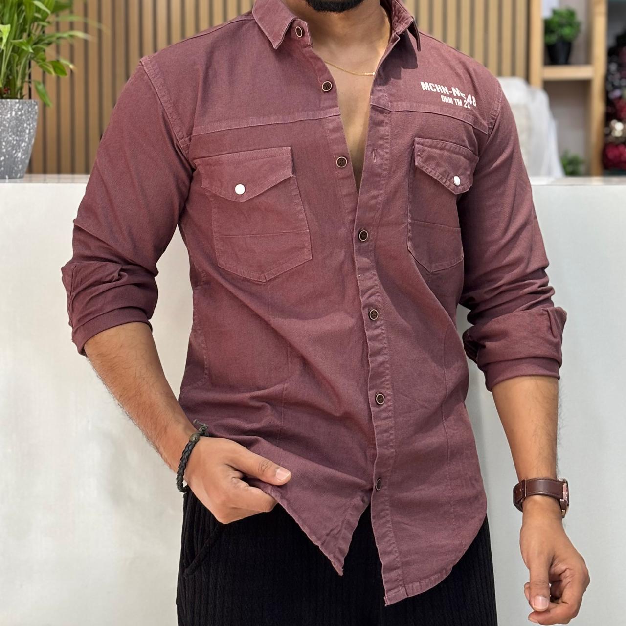 Brown Double Pocket Shirt