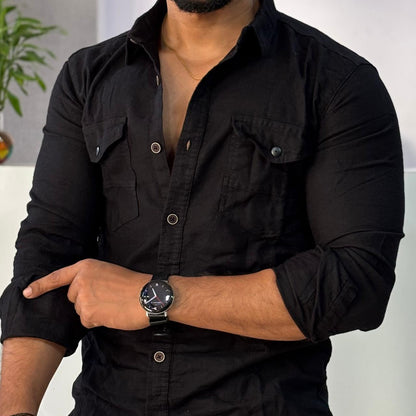 Black Double Pocket Shirt
