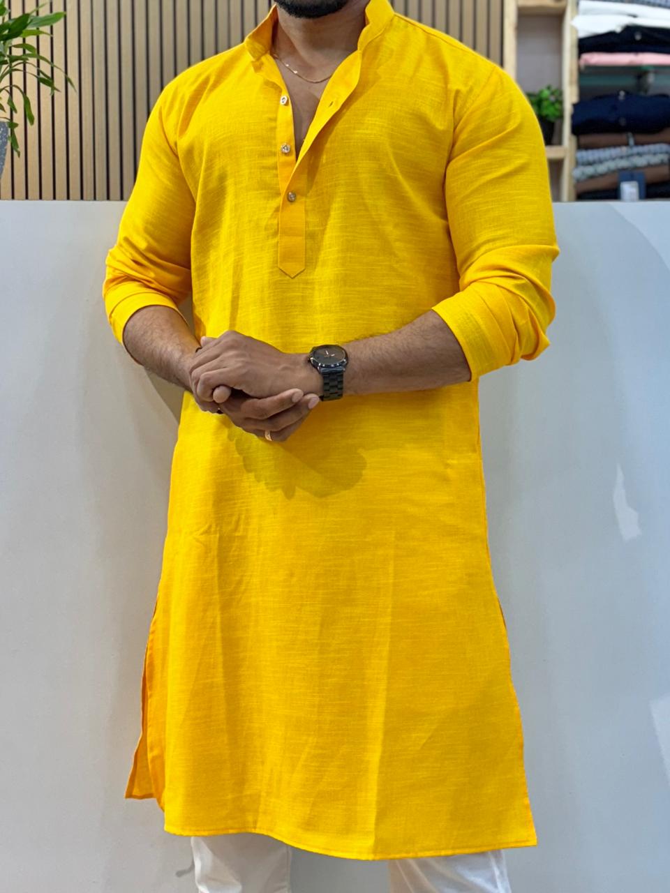 Spicy Cotton Kurta Yellow