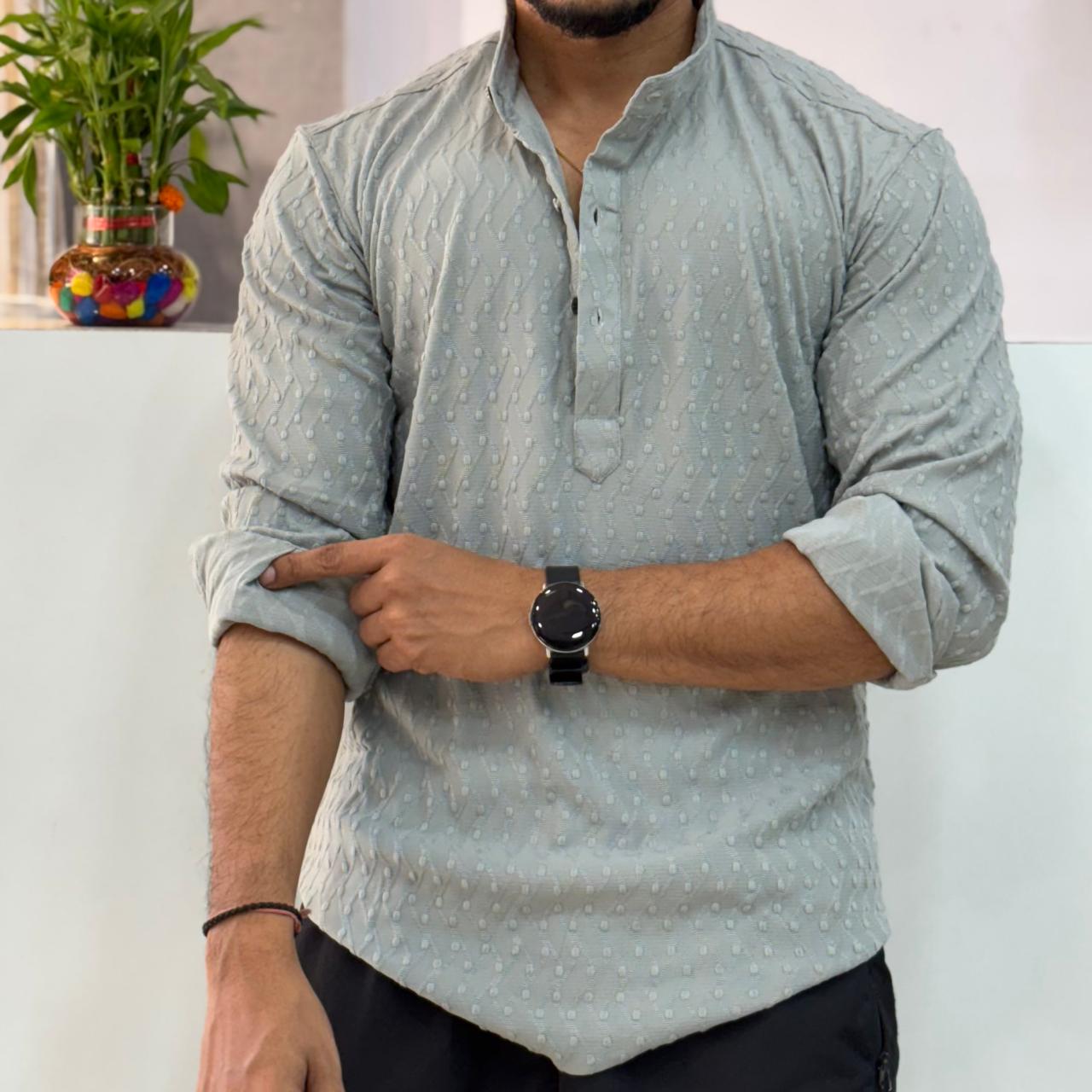 IMP Pista Texture Short Kurta