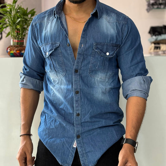 Dark Blue Denim Shirt