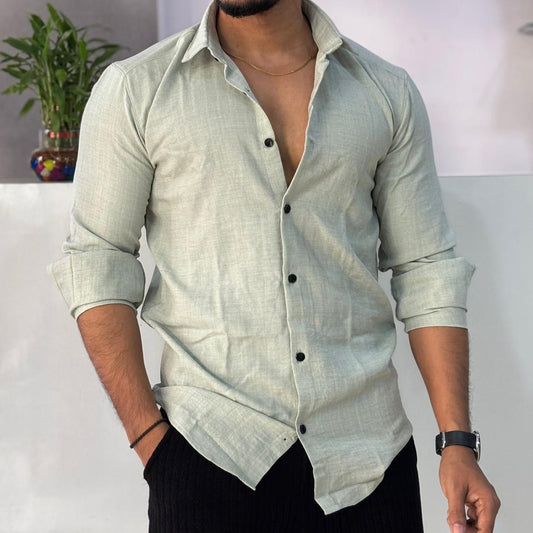 Linen Blend Light Pista Shirt