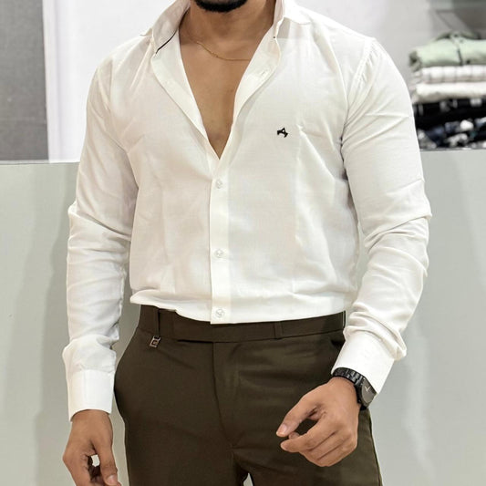Self Design Party Wear Cord Shirt