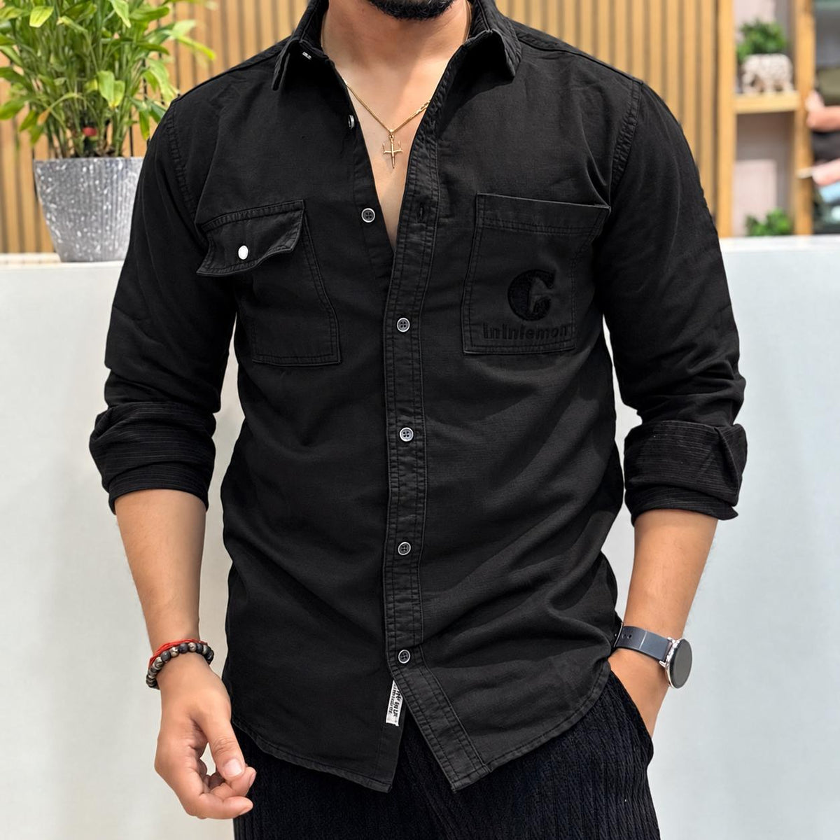 RFD Embroidered Shirt – Black
