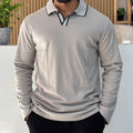 Grey Long Sleeve Polo T-Shirt