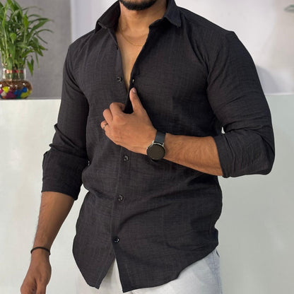 Linen Blend Steel Grey Shirt