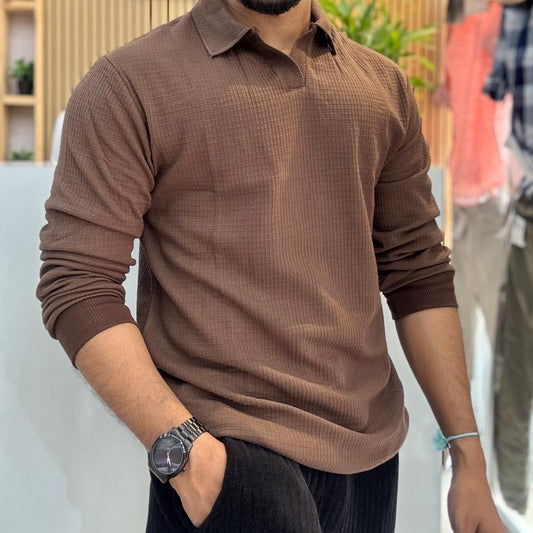 Brown Old Money Polo T-Shirt
