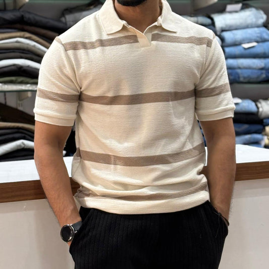 Polo Beige Striped T-shirt