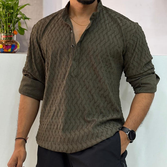 IMP Green Texture Short Kurta