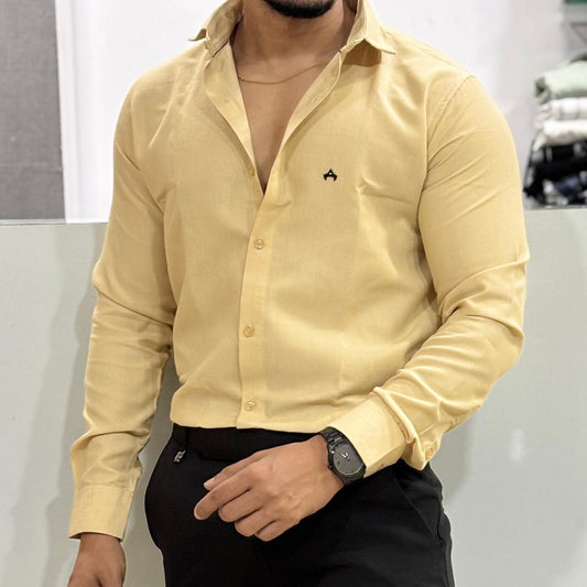 Self Design Party Wear Cord Shirt